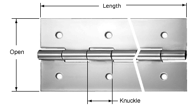 Continuous Hinges -- Prefinished Nickel on Steel with Holes