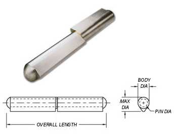 Plain Steel Weld-On Bullet Hinges with Steel Pin